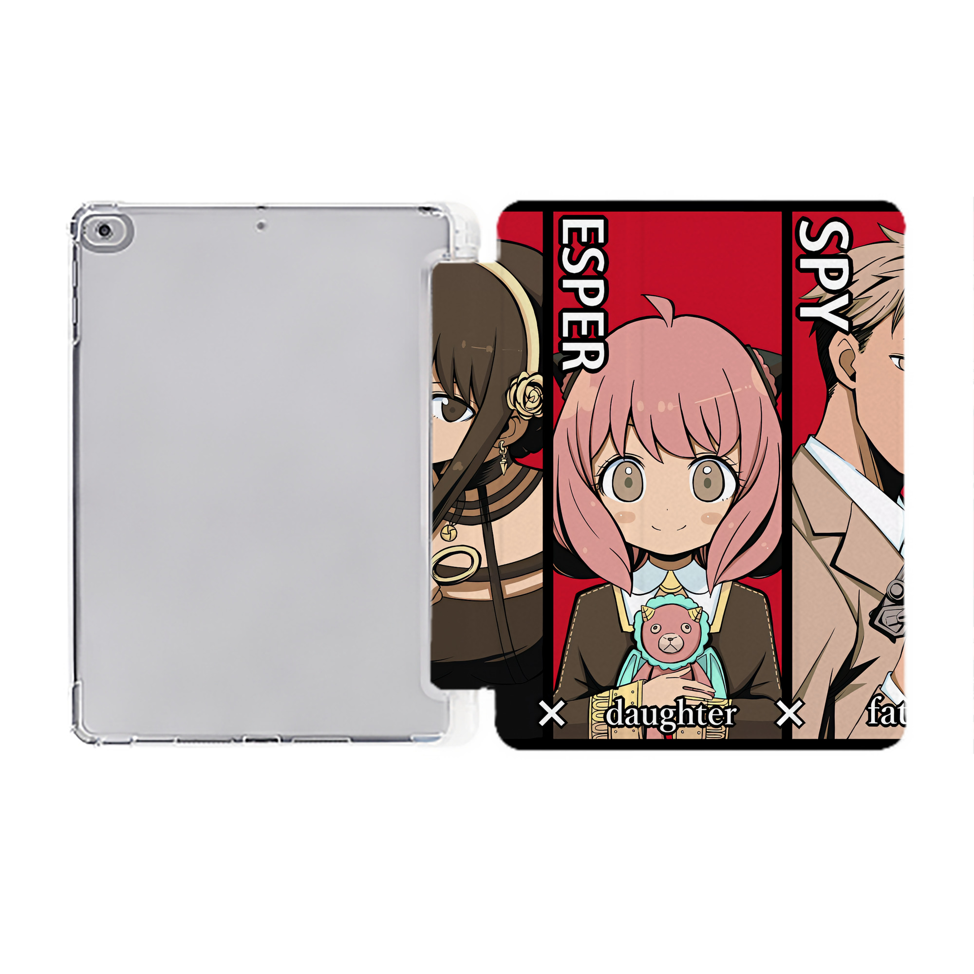 （画像用） SPY×FAMILY间谍家家酒 IPad ケース ペン収納付き 三つ折りスタンド PUレザー×シリコン 対応機種9.5/10.5/10.9インチ